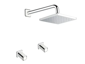 ITALY CRIIT617 - 3 hole shower set with individual rosettes with overhead shower _ CRISTINA Rubinetterie